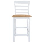 Set table et 4 chaises de bar en bois coloris blanc