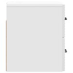vidaXL Cabinet de chevet mural Blanc brillant 34 5 x 33 x 40 cm