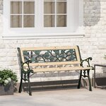 Banc de jardin vidaXL avec dossier à motif de roses 116 cm en bois
