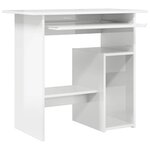 vidaXL Bureau Blanc brillant 80x45x74 cm Bois d’ingénierie