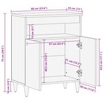 vidaXL Buffet avec porte Noyer 60 x 33 x 75 cm Bois de mangue massif