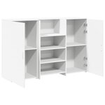 vidaXL Bureau de réception blanc 155x50x103 5 cm bois d'ingénierie