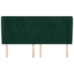 vidaXL Tête de lit avec oreilles Vert foncé 183x23x118/128 cm Velours
