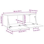 vidaXL Meuble mural Vieux bois 100 x 36.5 x 35 cm Bois d'ingénierie