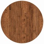 vidaXL Plateau de table Autre Marron foncé Ø 60 x 4 cm Chêne massif