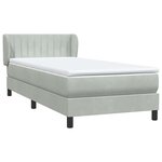 vidaXL Sommier à lattes de lit et matelas gris clair 100x210cm velours