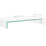 vidaXL Meuble TV/pour moniteur 100x30x13 cm verre transparent