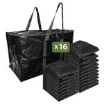Pack and Move - Lot 16 Grands Sacs Déménagement Rangement Et Transport Ultra Résistant - Réutilisable - Poignées Solides - 100L
