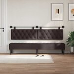 vidaXL Tête de lit suspendue Marron foncé Tissu