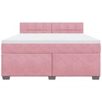 vidaXL Sommier à lattes de lit avec matelas Rose 180x200 cm Velours