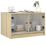 vidaXL Table basse avec portes en verre chêne sonoma 68x50x42 cm