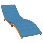 vidaXL Coussin de chaise longue bleu mélangé 200x50x4 cm tissu