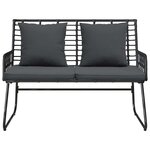 vidaXL Banc de jardin Noir  Anthracite Rattan synthétique  acier