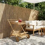 vidaXL Chariot de service avec roues Naturel 79 x 67 5 x 84 cm Bambou
