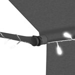 vidaXL Auvent manuel rétractable avec LED 200 cm Anthracite