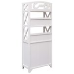 vidaXL Armoire de salle de bain Blanc 46x24x116 cm Bois de Paulownia