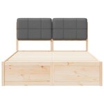 vidaXL Cadre de lit avec tête de lit rembourrée Gris foncé