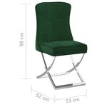 vidaXL Chaise de salle à manger Vert foncé 53x52x98 cm Velours et inox
