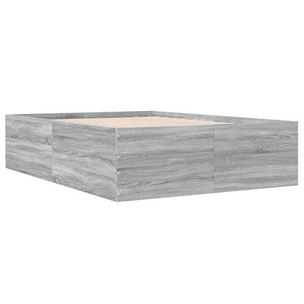 vidaXL Cadre de lit sonoma gris 140x200 cm bois d'ingénierie