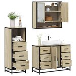 vidaXL Ensemble de meubles de salle de bain 3 Pièces chêne sonoma