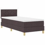 vidaXL Lit à ressorts avec matelas Marron foncé 80 x 200 cm tissu