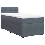 vidaXL Sommier à lattes de lit avec matelas Gris foncé 100x200 cm