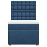 vidaXL Sommier à lattes de lit avec matelas Bleu 80x200 cm Tissu