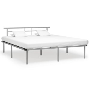 vidaXL Cadre de lit sans matelas gris métal 200x200 cm