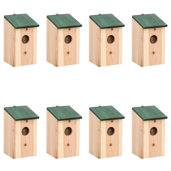 vidaXL Nichoirs 8 Pièces Bois 12x12x22 cm