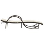 vidaXL Chaise longue avec coussin marron 60x199x42 cm résine tressée