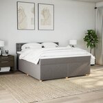 vidaXL Sommier à lattes de lit avec matelas Taupe 180x200 cm Tissu