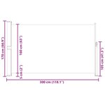 vidaXL Auvent latéral rétractable de patio 170x300 cm Noir