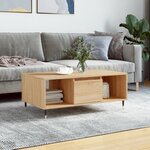 vidaXL Table basse Chêne sonoma 90x50x36 5 cm Bois d'ingénierie