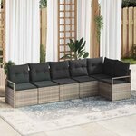 vidaXL Ensemble de canapé de jardin 6 Pièces Gris clair Poly rotin