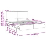 vidaXL Lit de Rangement Gris béton 200 x 200 cm Bois d'ingénierie