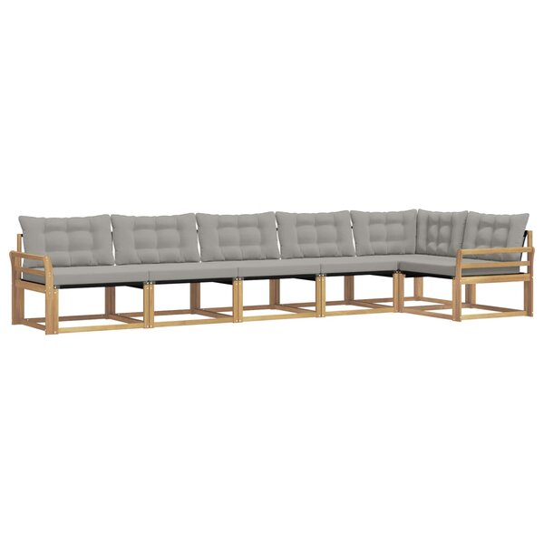 vidaXL Ensemble de canapés d'extérieur 6 pc Blanc et gris clair
