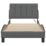 vidaXL Cadre de lit sans matelas gris foncé 90x200 cm tissu