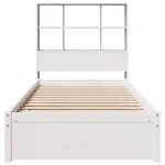 vidaXL Lit bibliothèque sans matelas blanc 90x200cm bois de pin massif