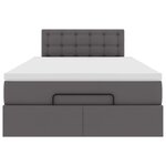 VidaXL Cadre de lit ottoman avec matelas gris 120x200 cm similicuir