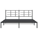 vidaXL Cadre de lit métal avec tête de lit noir 183x213 cm