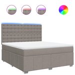 vidaXL Sommier à lattes de lit avec matelas Taupe 180x200 cm Tissu