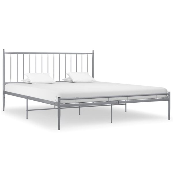 vidaXL Cadre de lit sans matelas gris métal 180x200 cm