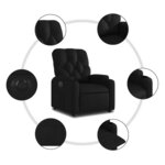 vidaXL Fauteuil inclinable électrique noir similicuir