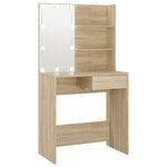 vidaXL Coiffeuse avec LED chêne sonoma 74 5x40x141cm bois d'ingénierie