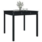 vidaXL Table de jardin noir 82 5x82 5x76 cm bois massif de pin