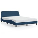 vidaXL Cadre de lit avec tête de lit Dover bleu 120x200cm tissu