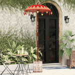 vidaXL Parasol balinais avec base Rouge 95 x 95 x 260 cm