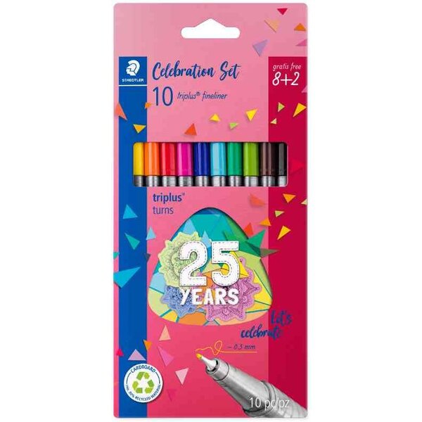 Fineliner triplus  set anniversaire 8 + 2 STAEDTLER