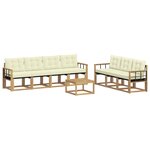 vidaXL Ensemble de canapés d'extérieur 8 pc Blanc et crème