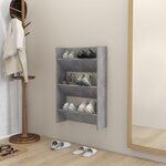 vidaXL Armoire à chaussures murale Gris béton 60x18x90 cm Aggloméré